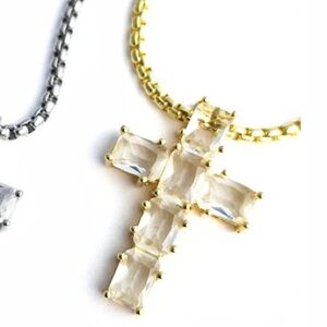 Chunky Crystal Cross Pendant by Lavender Blue Soul
